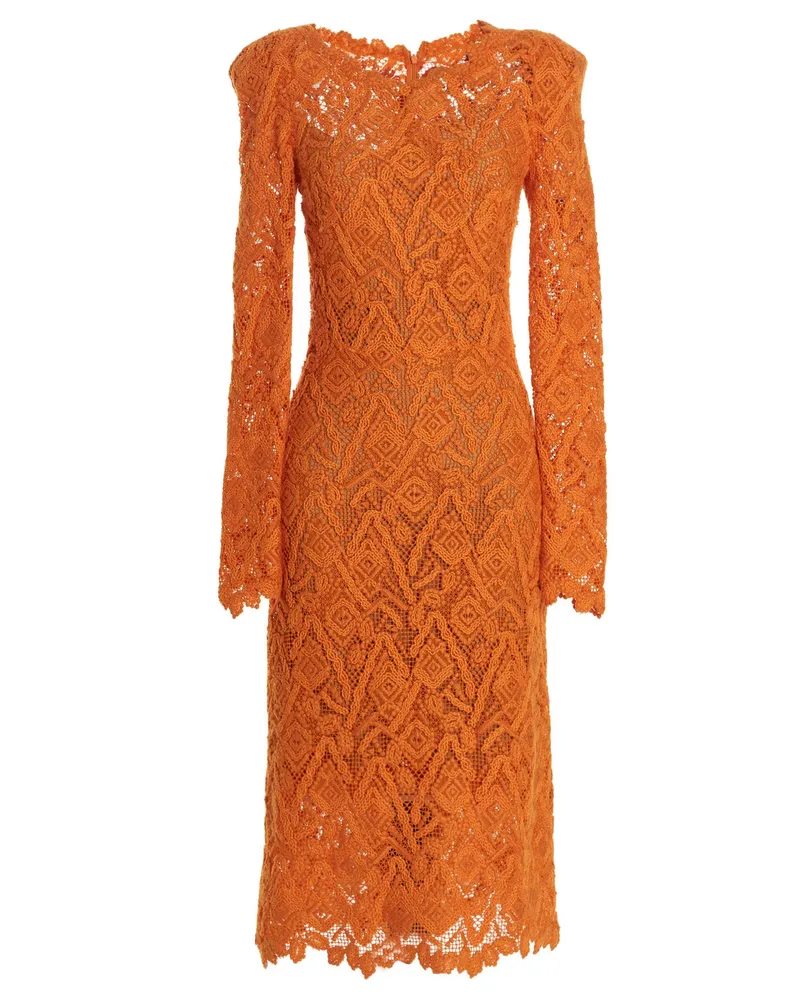 Ermanno Scervino Makramé Spitzenkleid Orange