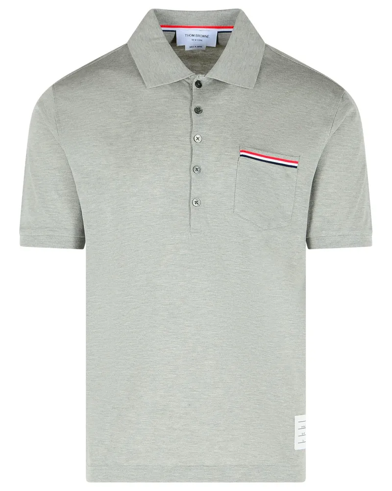 Thom Browne Grey Baumwollpolo -Hemd Grey