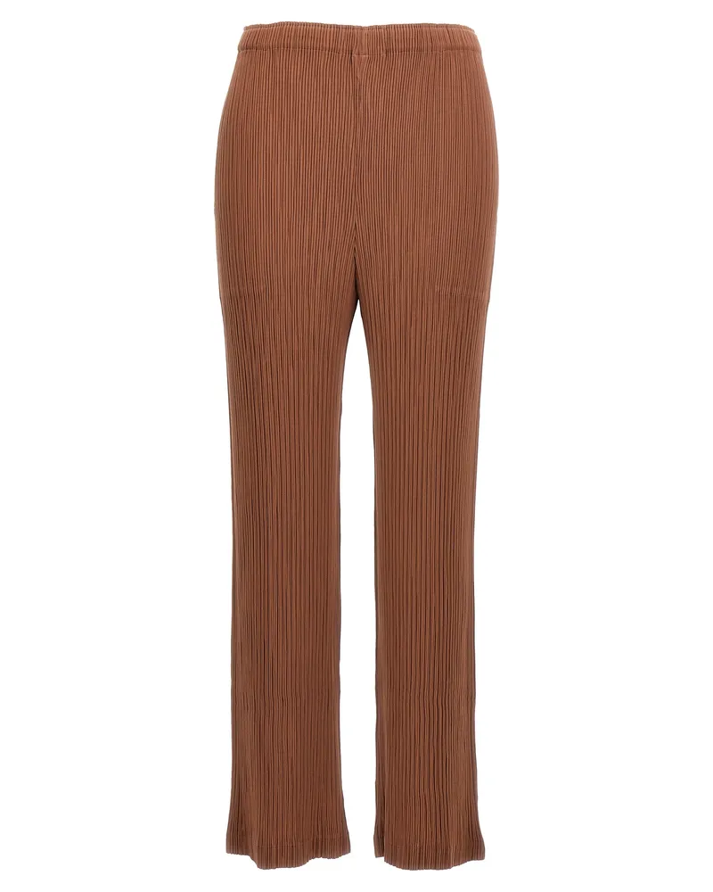 Issey Miyake schlüpfende Faltenhosen Brown