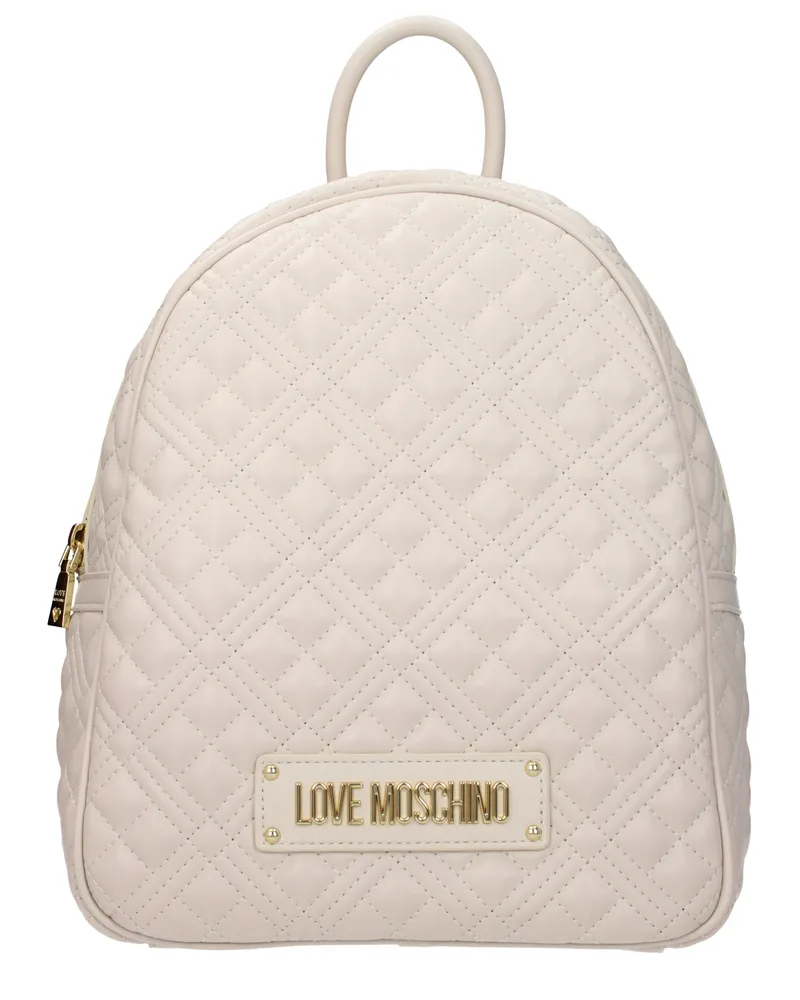 Moschino Damens Rucksäcke und Geldbörsen Polyurethan Beige/Elfenbein -