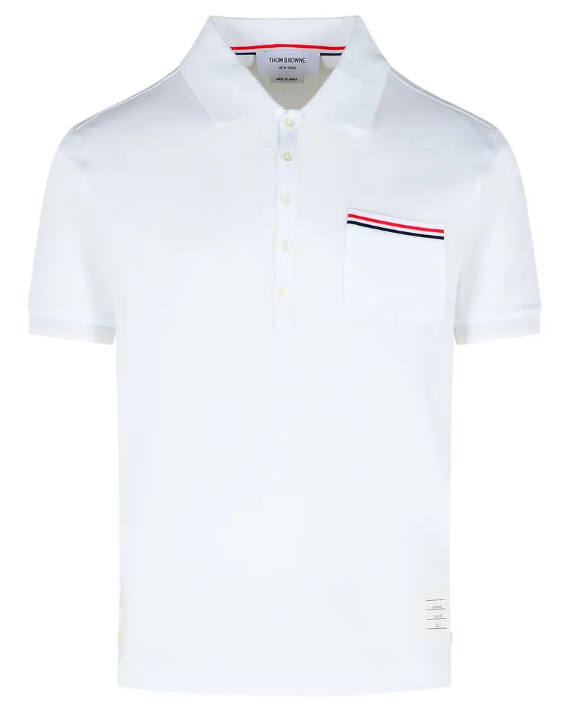 Thom Browne weiße Baumwollpolohemd White