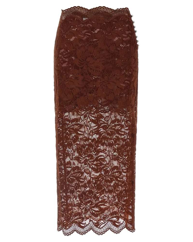 Paco Rabanne Spitzenrock Brown