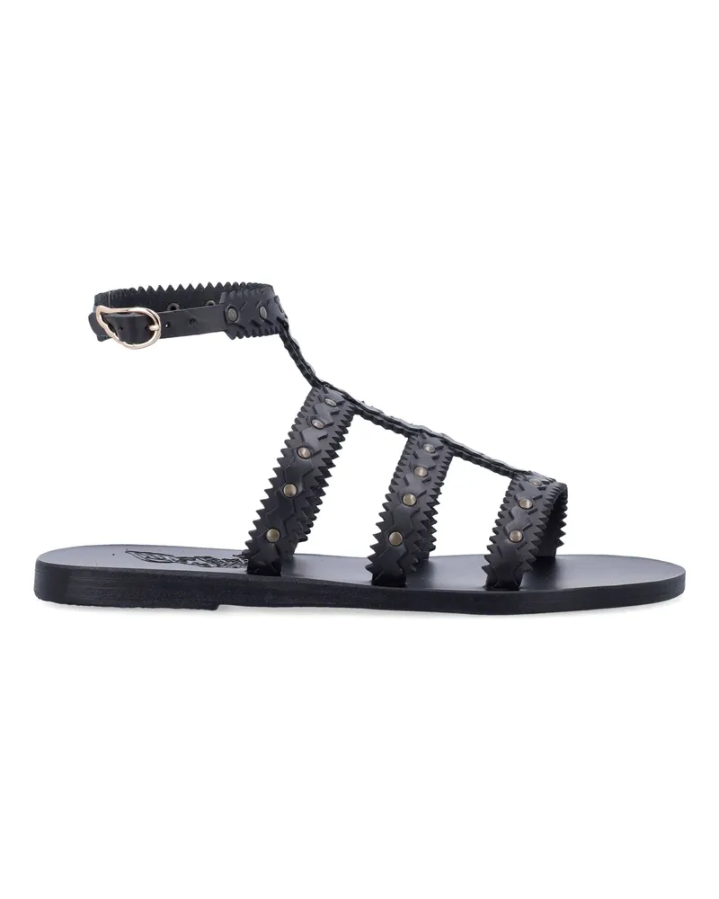 Ancient Greek Sandals Alte griechische flache Schuhe Black