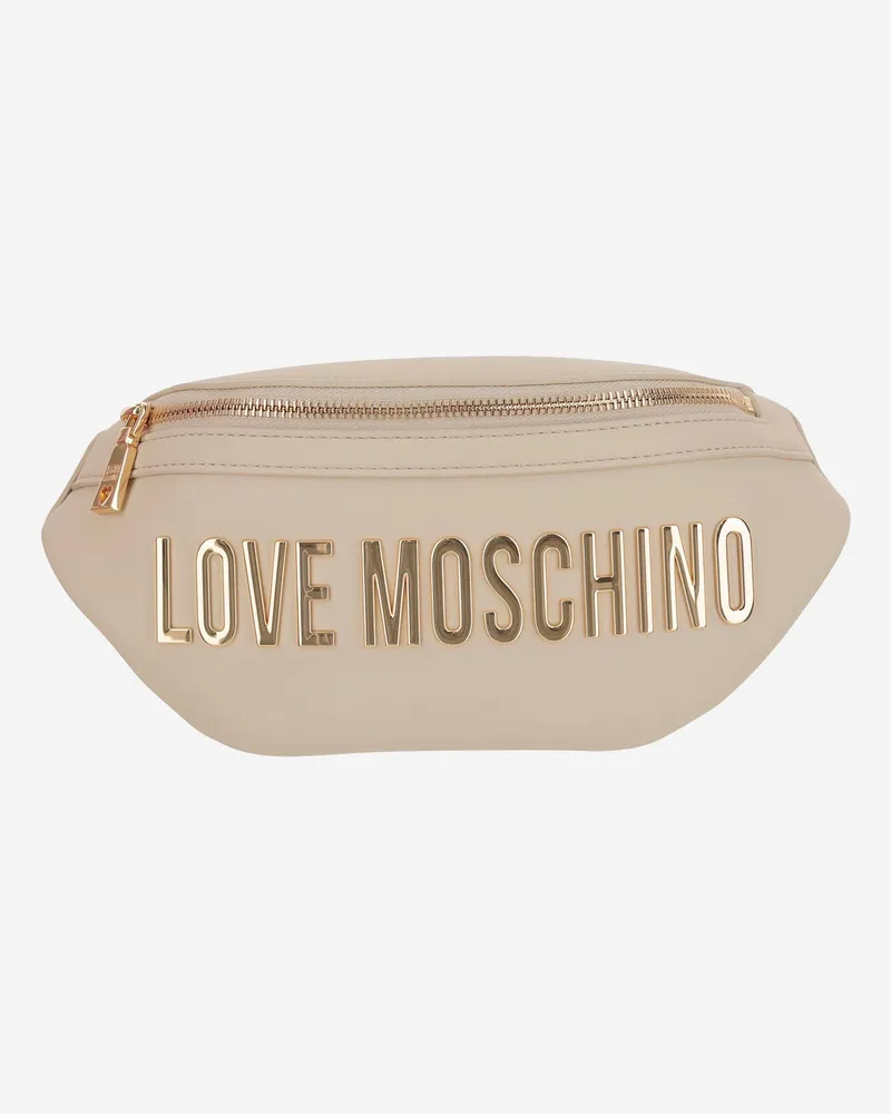 Moschino Ökofreundliche Fanny Pack mit Logo Ivory