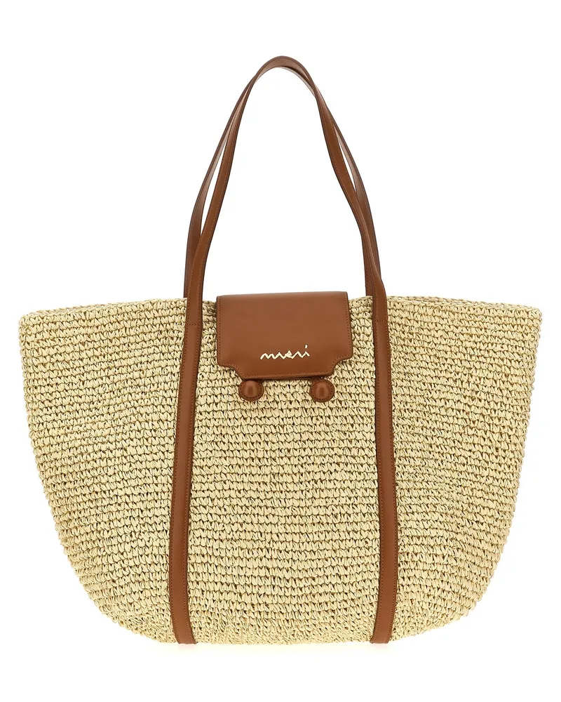 Marni Medium 'Trunkaroo' Einkaufstasche Beige