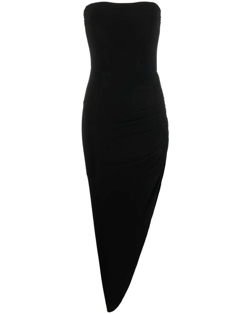 Norma Kamali Asymmetrisches MIDI -Kleid Black
