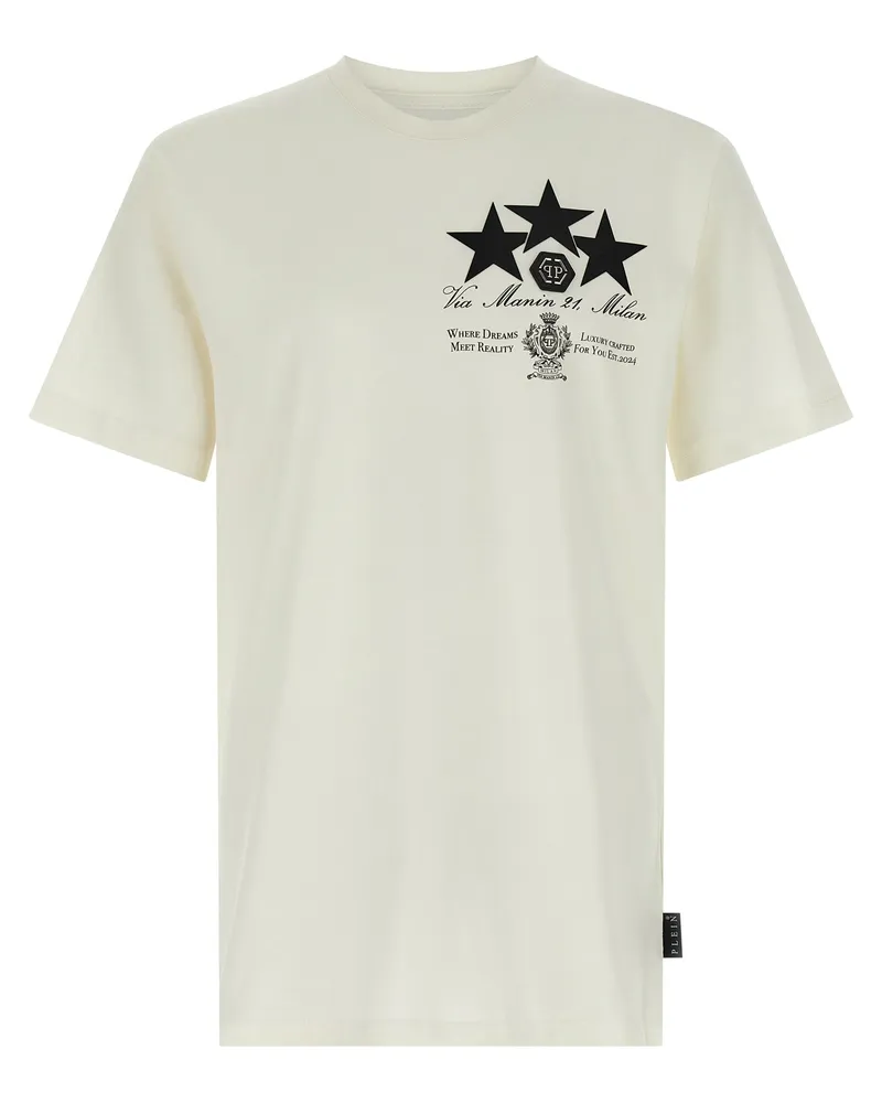 Philipp Plein Druck Patch T -Shirt White