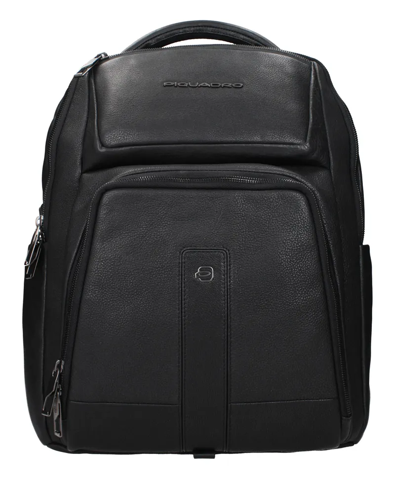Piquadro Herrens Rucksäcke und Gürteltaschen aus Leder in Schwarz -