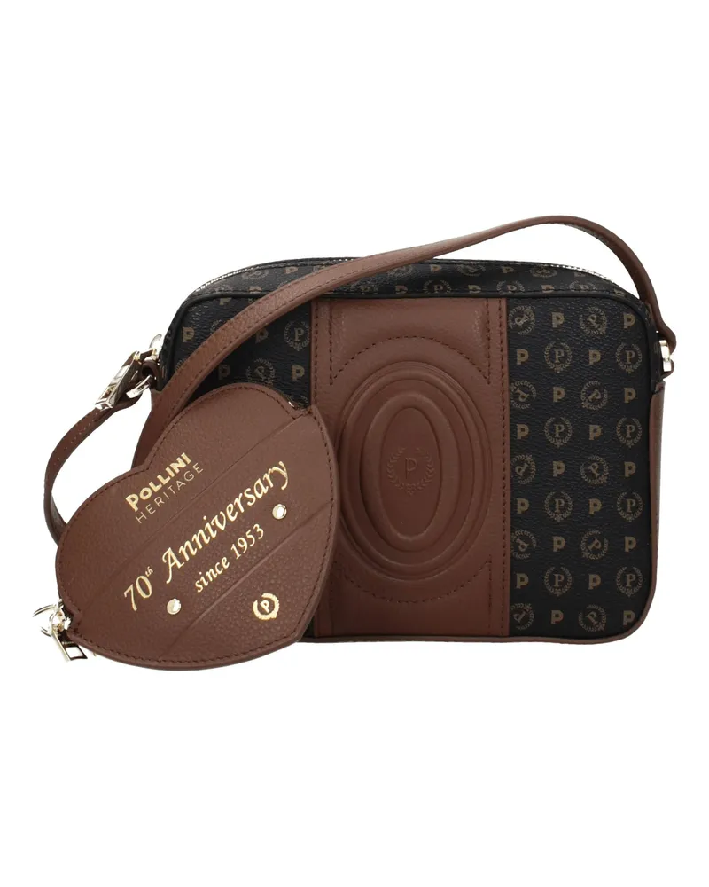 Pollini Umhängetaschen 70 -jähriges Jubiläum Frauen PVC schwarz/braun -