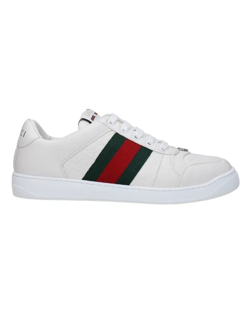 Gucci Herrens Turnschuhe aus weißem Leder -