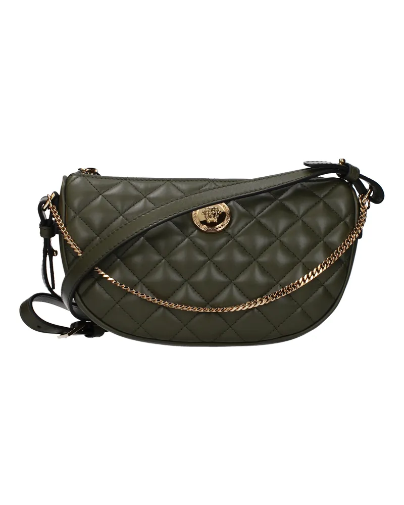 Versace Damens Handtaschen Grün/Oliv Leder -