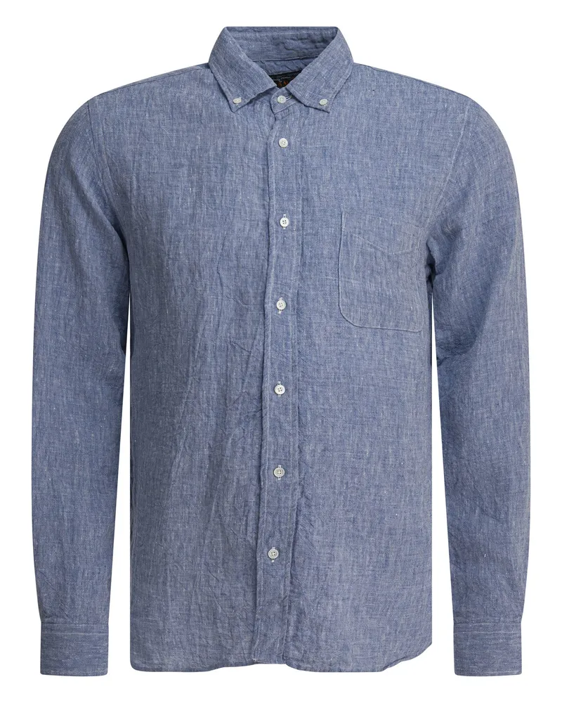 Beams Plus Linen Solid“-Hemd Blue