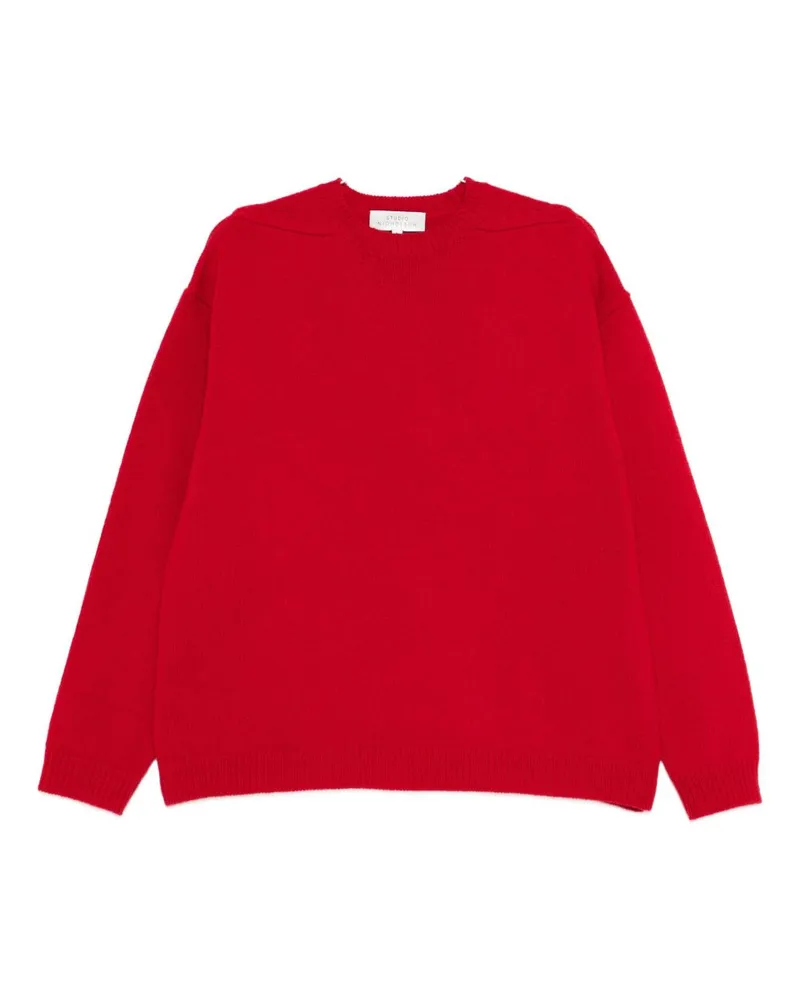 Studio Nicholson Wollpullover mit Rundhalsausschnitt Red