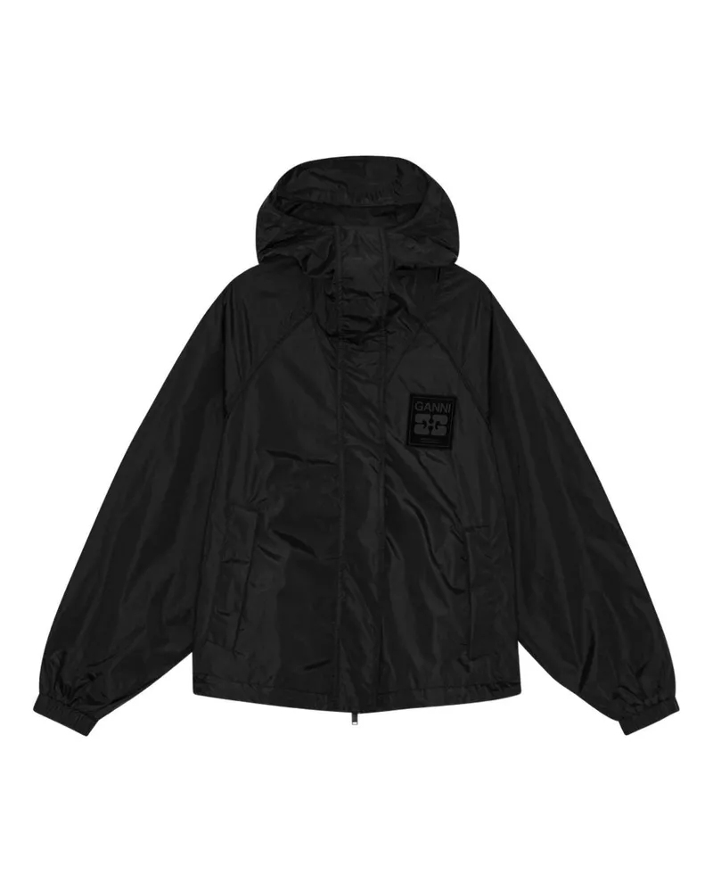 Ganni Nylon Blouson Jacke Black
