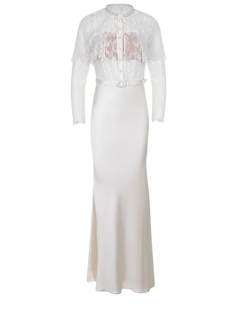 Self-Portrait Selbstporträtkleid aus einer Polyestermischung White