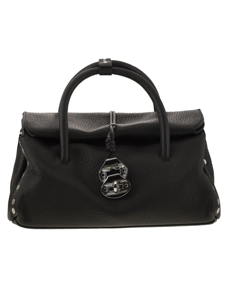 Zanellato Dotta Körnige Ledertasche S Black