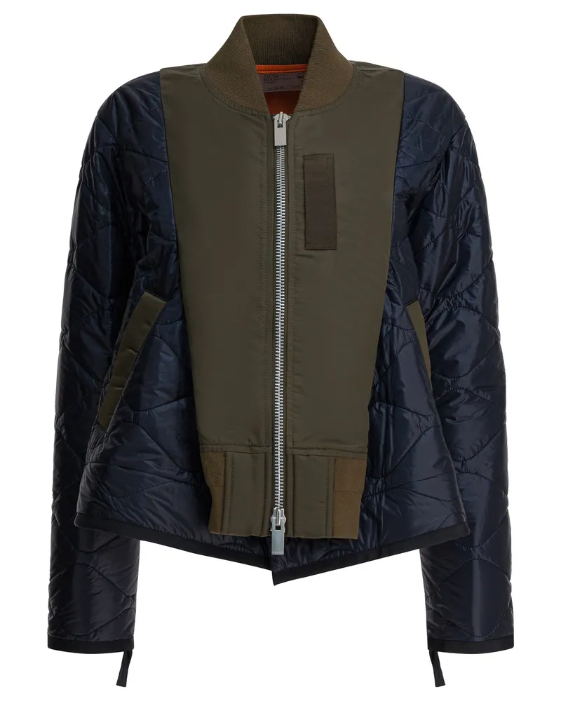 Sacai Bomberjacke aus Bimaterial Green
