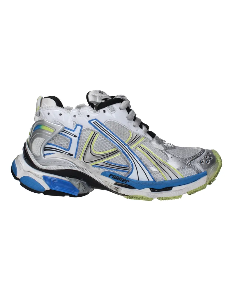 Balenciaga Sneakers Runner Herrens Stoff Weiß/Blau -