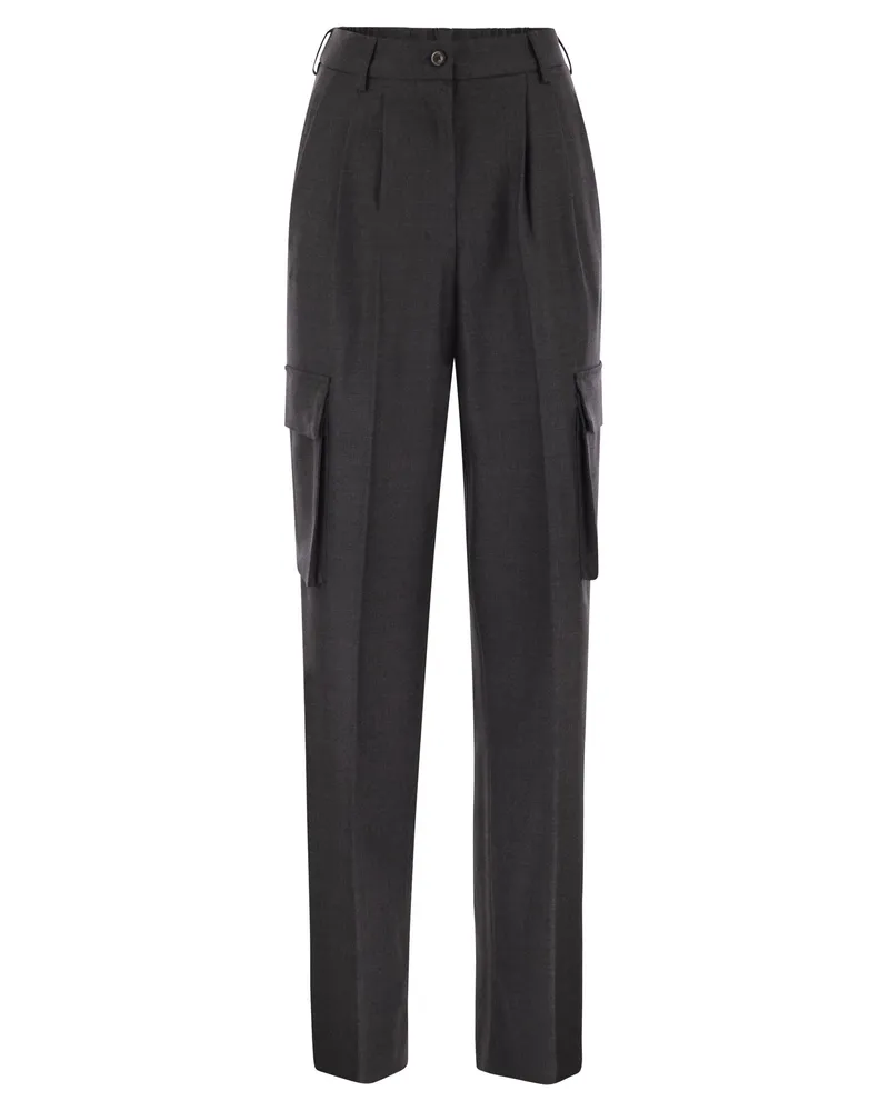 Herno Frachthose in Wolle und Viskose -Mischung Grey
