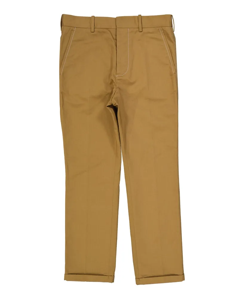 Marni Cotton Slim Hosen Braun