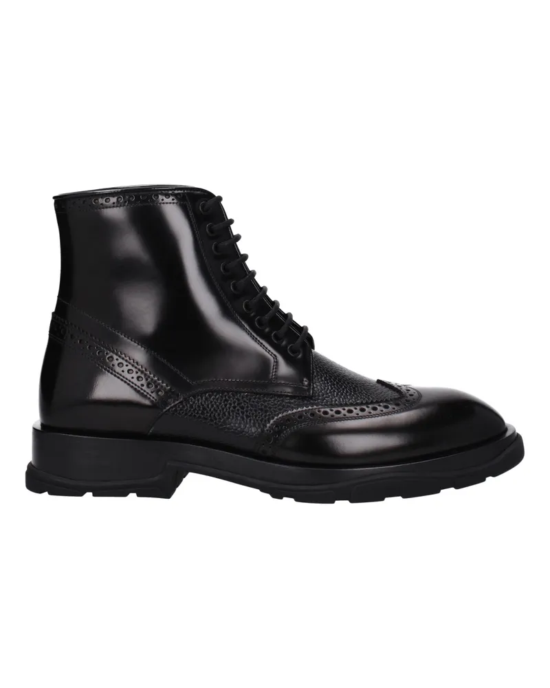 Alexander McQueen Männer 's Lederstiefel schwarz -