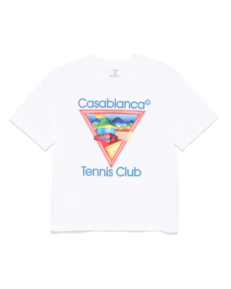 Casablanca Paris Tennis Club Icon Print T -Shirt White