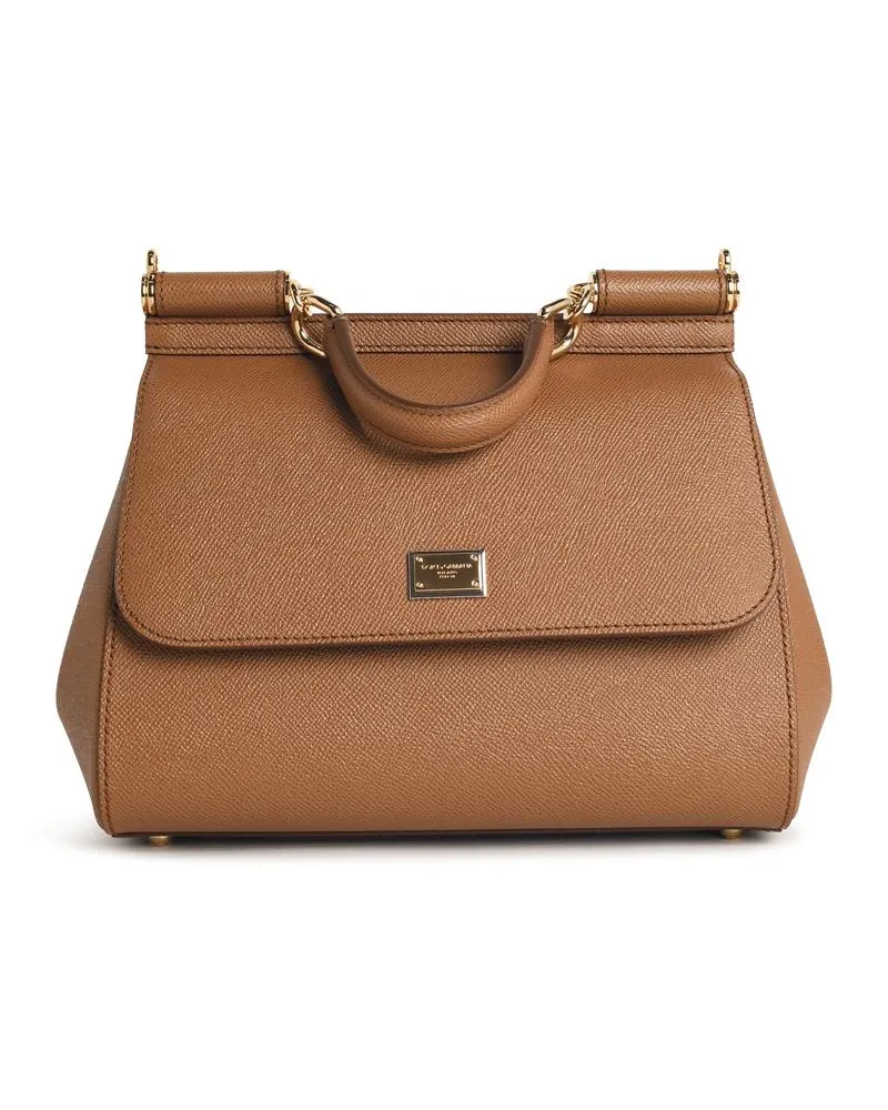 Dolce & Gabbana Sizilien' Camel Lear -Tasche Brown