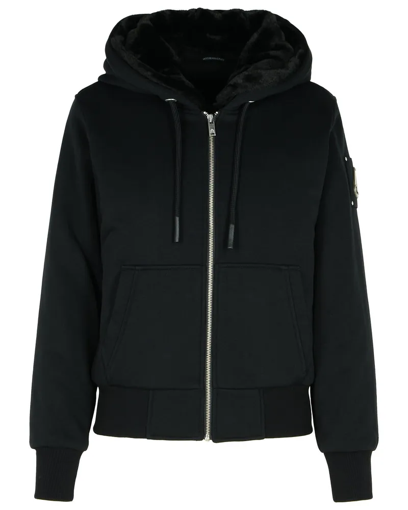 Moose Knuckles Classic Bunny' schwarzer Baumwollblend -Sweatshirt Black