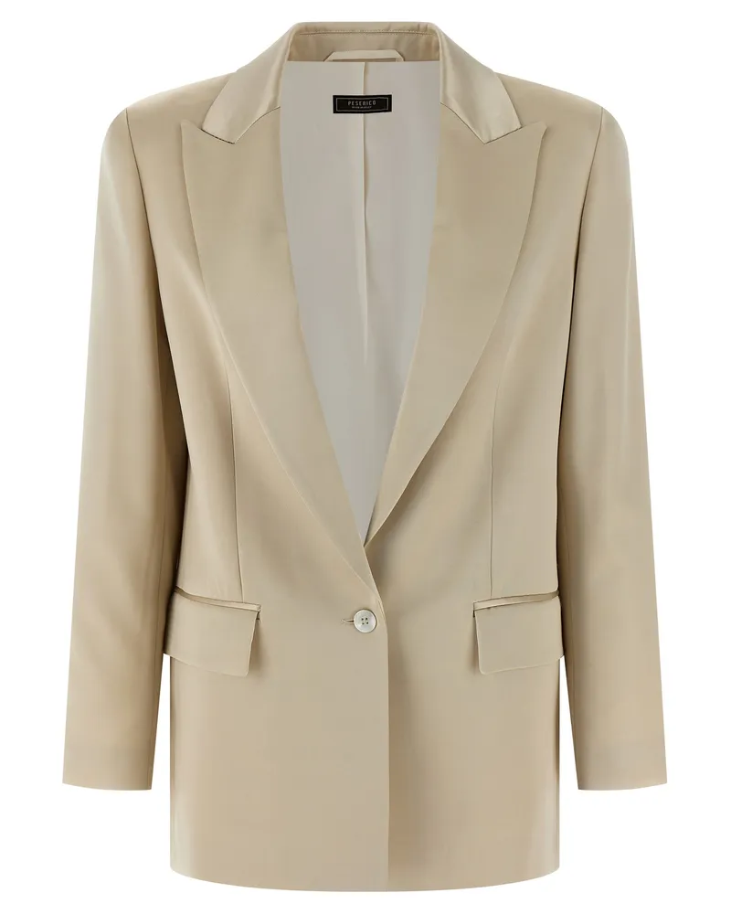 Peserico Satin-Blazer Beige