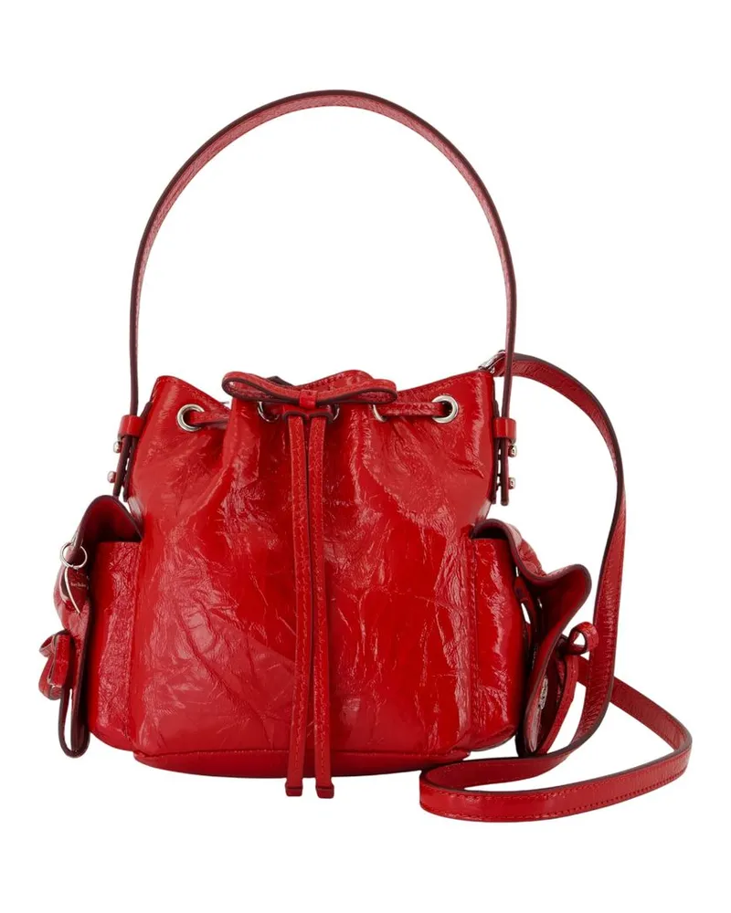 Acne Studios Multipocket Mini Crossbody  Leder rot Rot