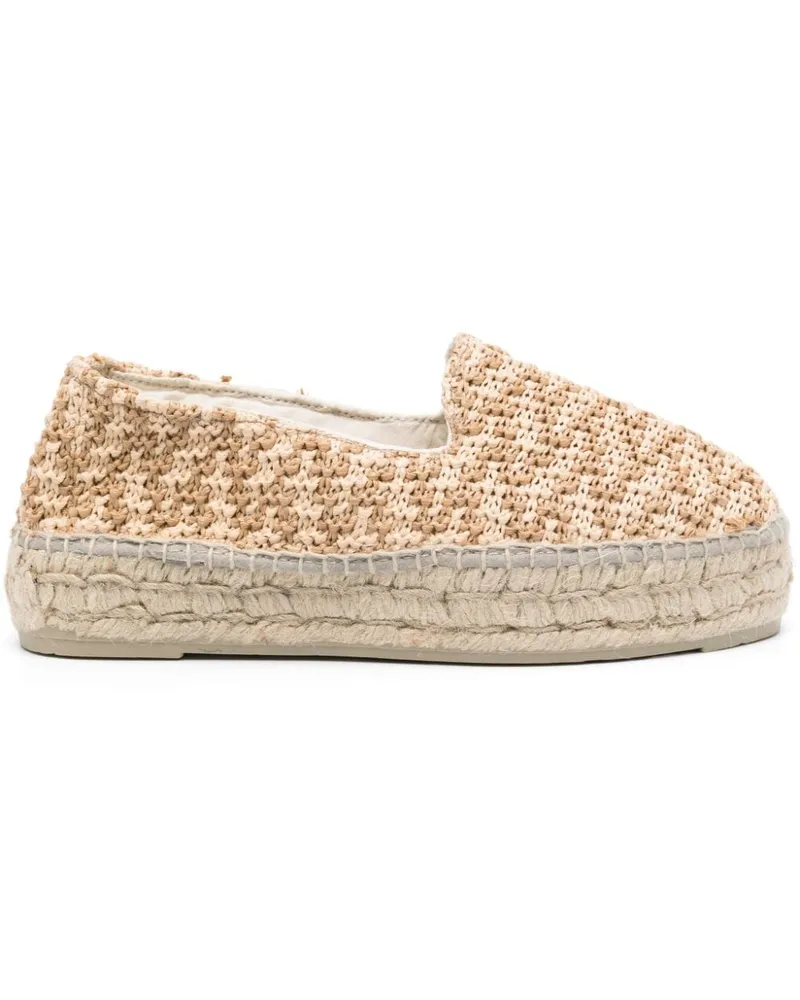 Manebí Yucatán Zick Zag Raffia Espadrilles Beige
