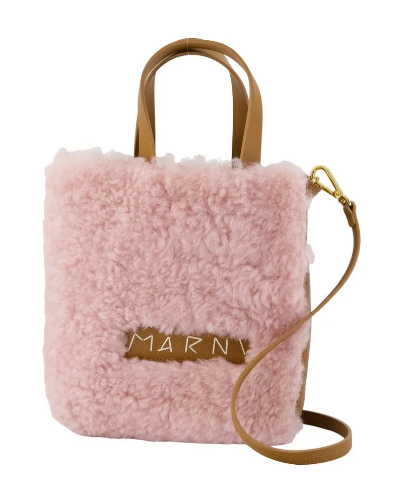 Marni Museo Soft Shopper Bag  Leder rosa Rosa