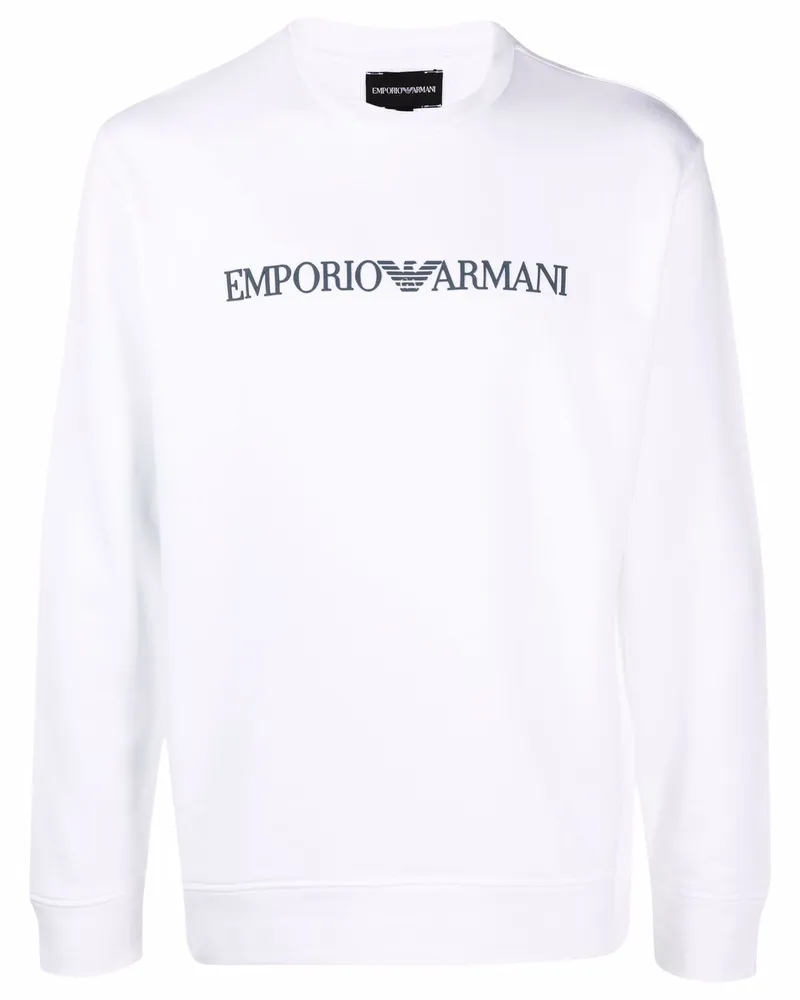 Emporio Armani Logo Cotton Sweatshirt White