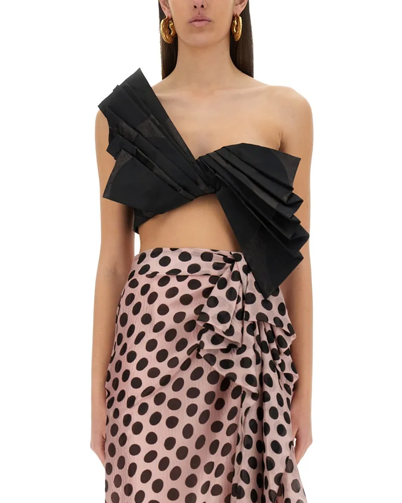 Nina Ricci Twisted Polka Dots" Top Black