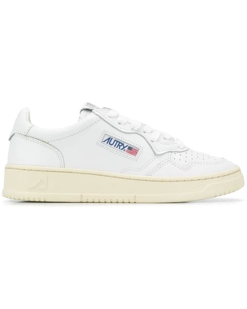 AUTRY Medaillengewinner niedriger Leder -Turnschuhe White