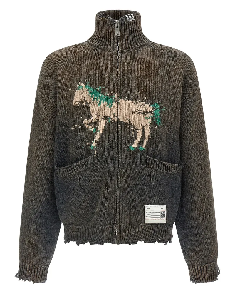 MIHARAYASUHIRO Strickjacke „Pferde-Jacquard-Strick Multicolor