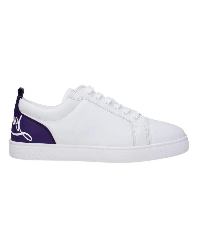 Christian Louboutin Sneakers Fun Louis Junior Herren Weiß/Jacaranda-Leder -