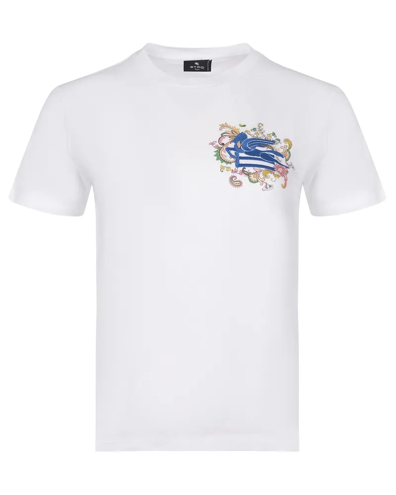 Etro T -Shirt aus Baumwolle White