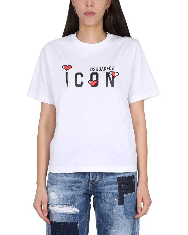 Dsquared2 icon gameliebhaber T -Shirt White