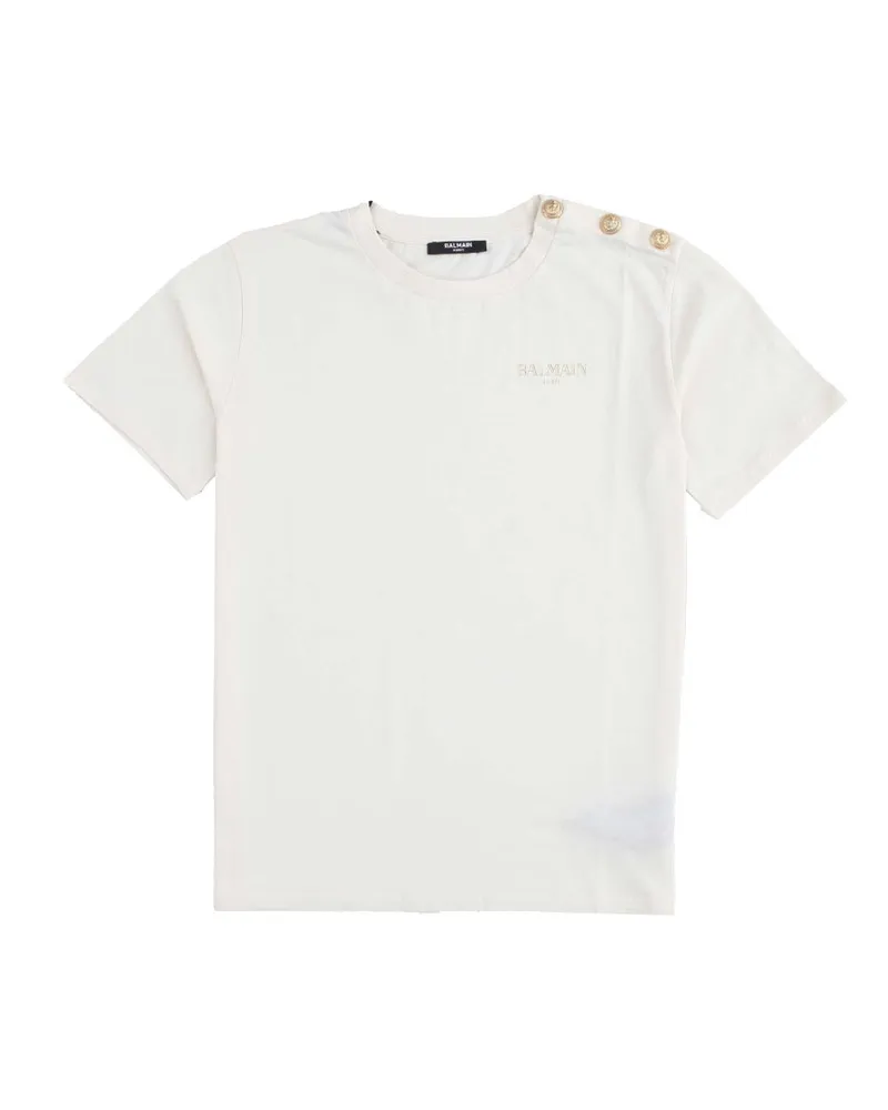 Balmain T -Shirt mit Logo Beige