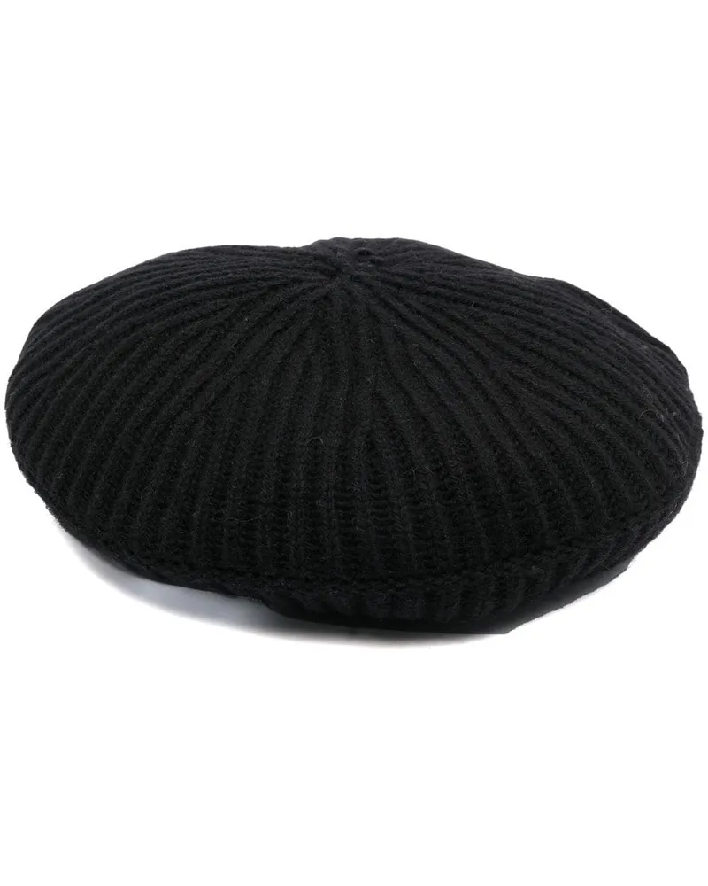 Ganni gerippter Wollhut Black