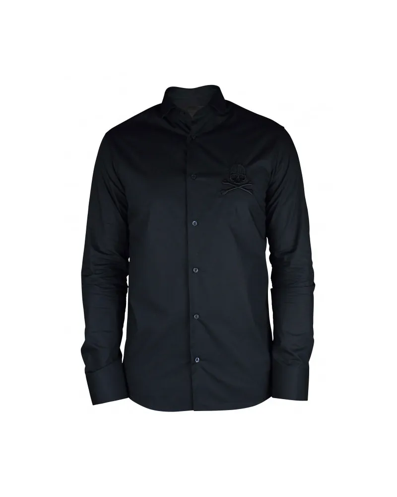 Philipp Plein Diamond Cut LS Schädelhemd Black