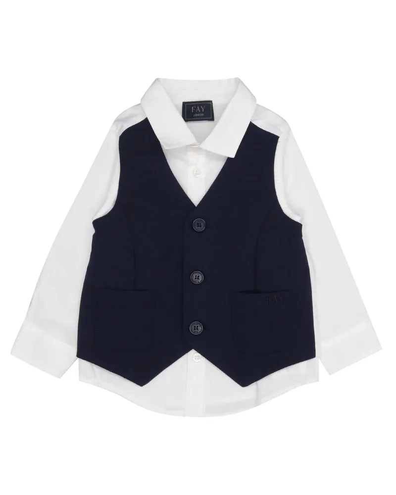 Fay Shirts Avorio+blu