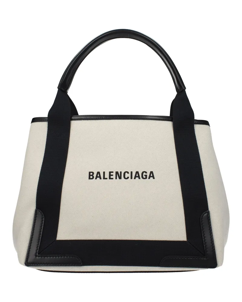 Balenciaga Damens Handtaschen Stoff Beige/Schwarz -