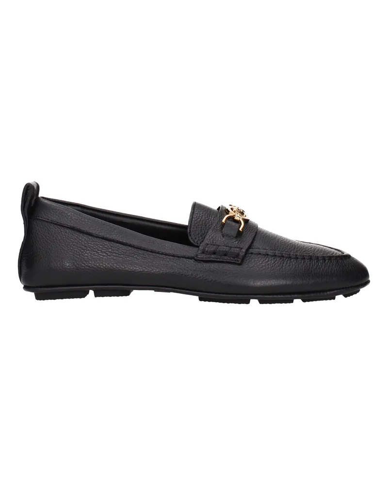 Versace Herrens Schwarze Leder-Loafer -