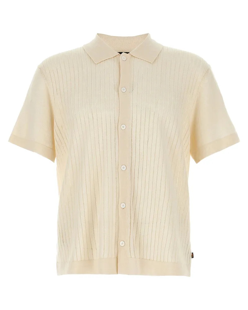 HUGO BOSS gestrickt Hemd White