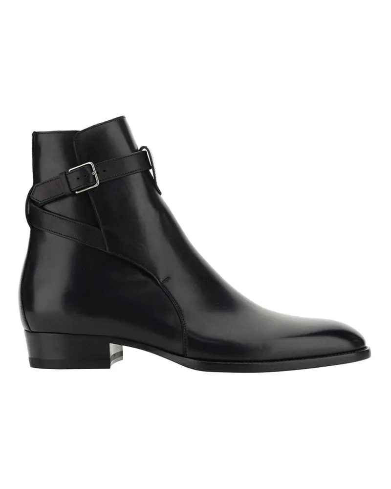 Saint Laurent Wyatt Jodhpur -Knöchelstiefel Schwarz