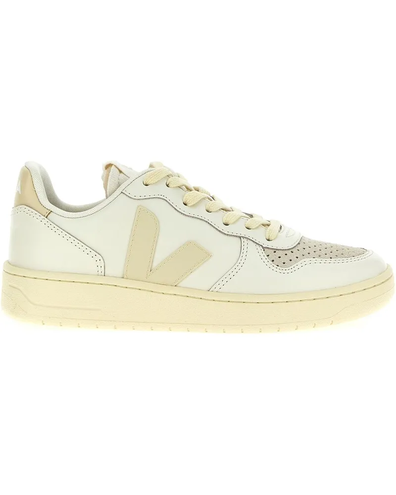 VEJA v 10 Leder -Turnschuhe Beige