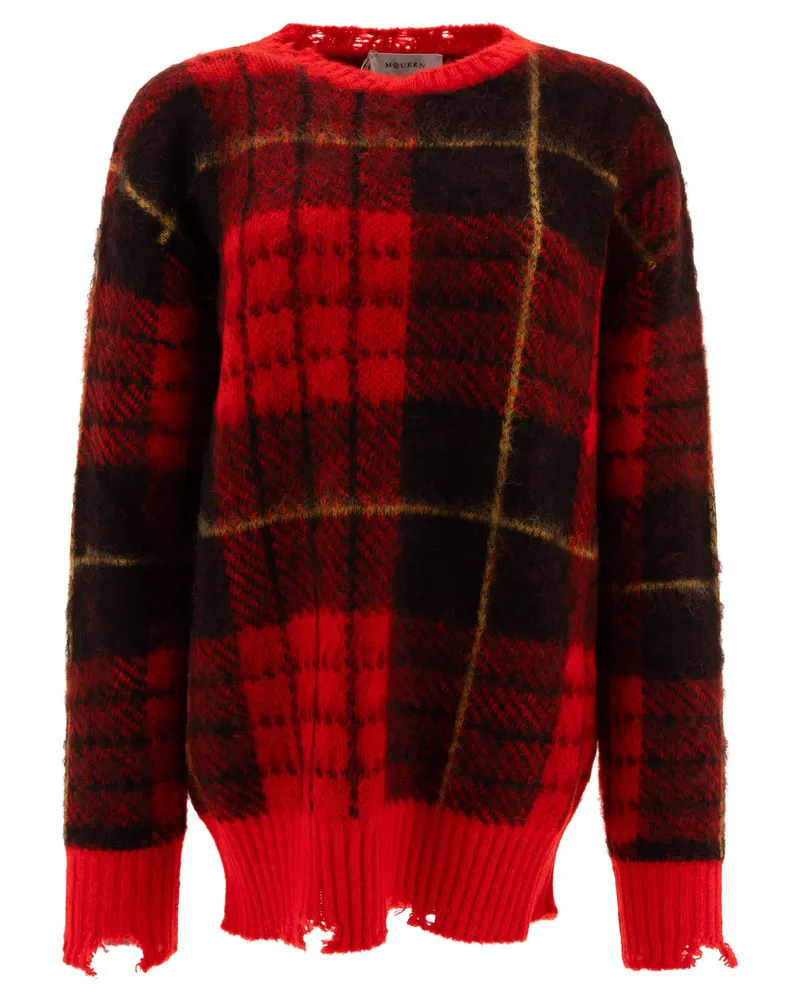 Alexander McQueen Alexander MC Queen "Tartan Distessed" Pullover Red