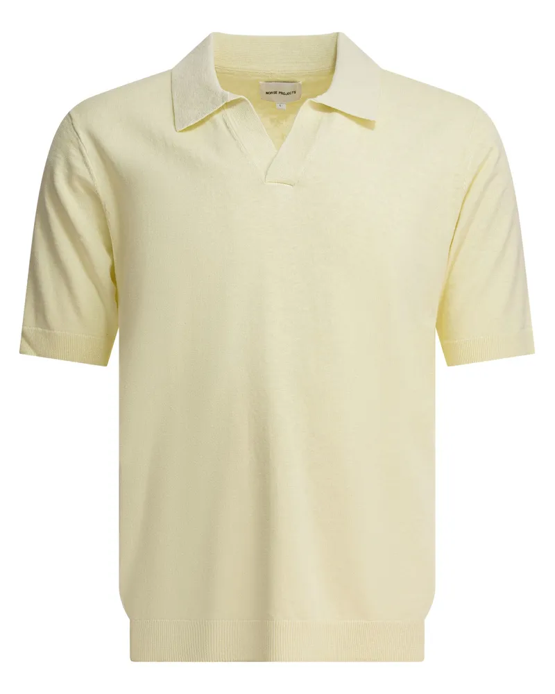 Norse Projects Nordprojekte Leif Cotton Leinen Polo Yellow